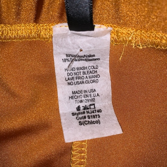 Orange High Waist Biker Shorts US S - Picture 3 of 5